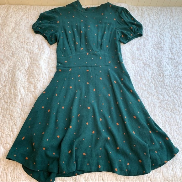 Free People Abbie Printed Mock Neck SS Mini Dress 4 - Picture 9 of 16